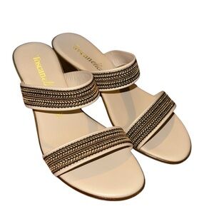 Toscanella Beige and Black Women's Sandals Sz 9.5